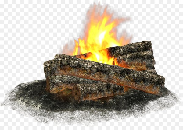 Костер на прозрачном фоне