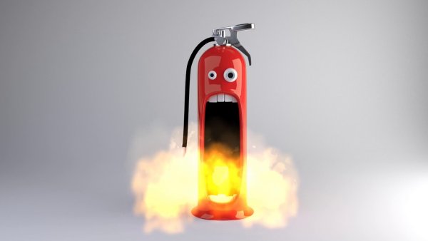 Огнетушитель и огонь