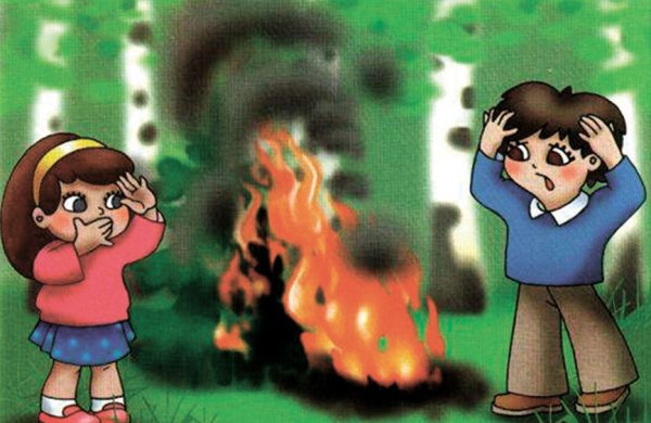 Нельзя разжигать костёр в лесу