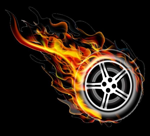 Колесо с пламенем