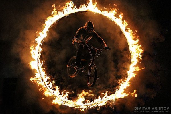 Горящий велосипед