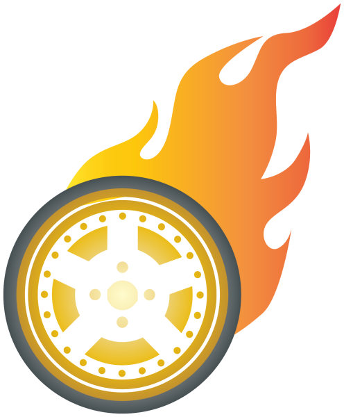 Горящее колесо вектор