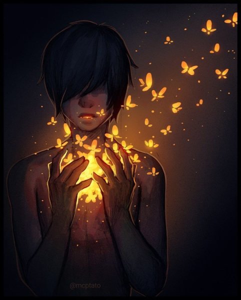 Девушка с горящими глазами арт