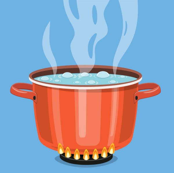 Кастрюля на плите вектор