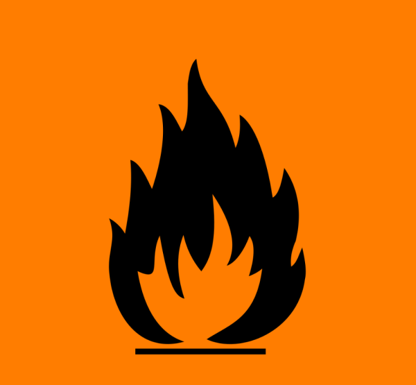 Знак горючие вещества