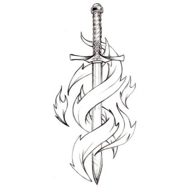 Шпага эскиз тату