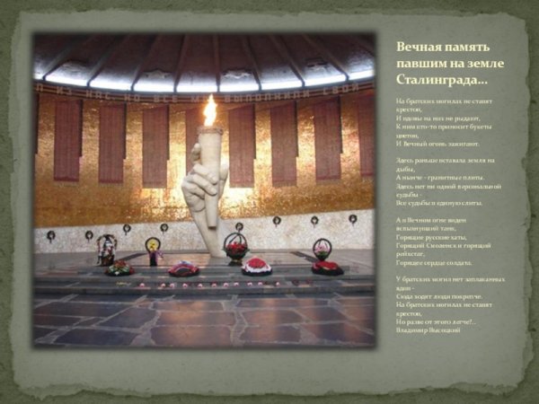 Вечная память героям Сталинградской битвы