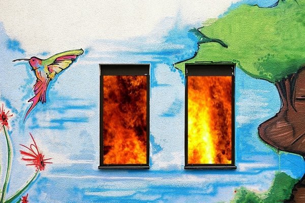 Огни в окне рисование