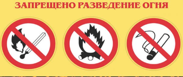 Разведение огня запрещено табличка