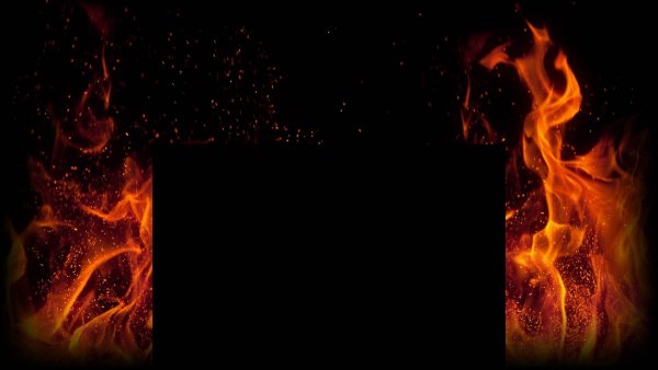 Огонь на черном фоне