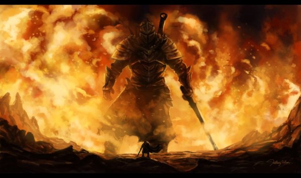 Воин в огне арт