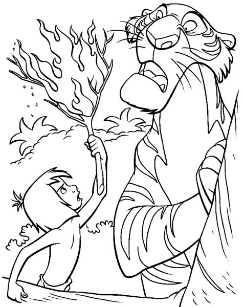 Киплинг Маугли раскраска