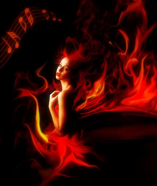 Девушка огонь страсть