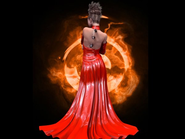 Огненное платье