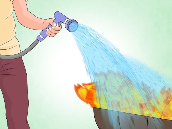 Тушение огня водой