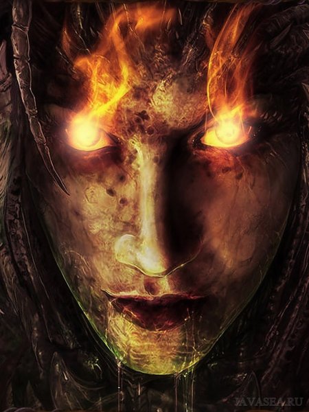 Лицо с огненными глазами