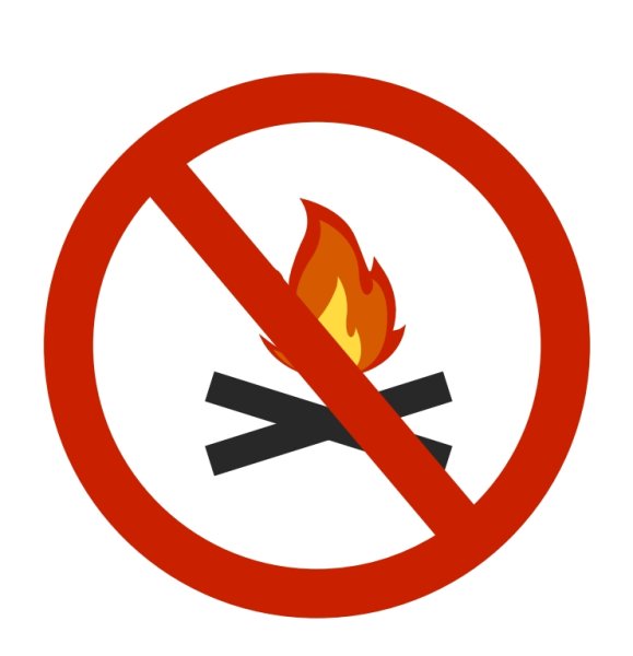 Знак не разводить костры в лесу