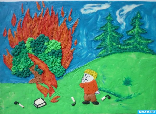 Пластилинография Неопалимая Купина по пожарной безопасности