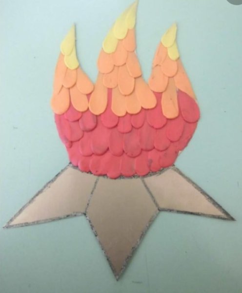 Вечный огонь пластилинография в средней группе