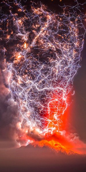 Грязная гроза вулканическая молния