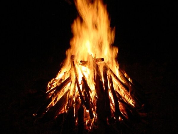 Костер сверху