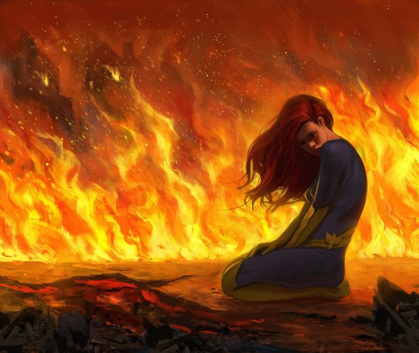 Девушка у костра