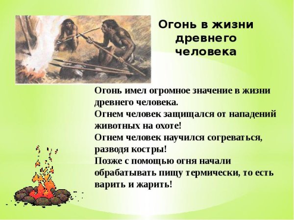 Роль огня в жизни человека
