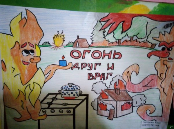Огонь-друг огонь-враг рисунки