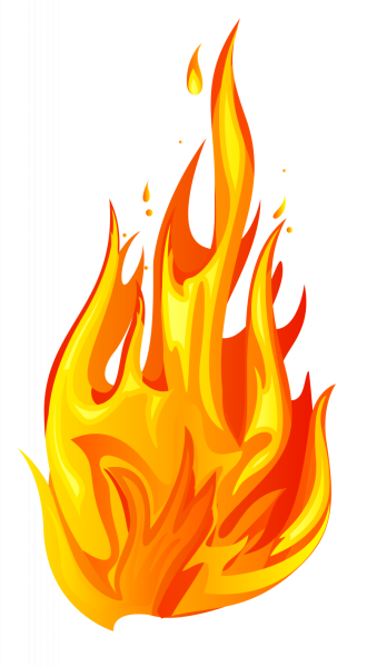 Огонь на белом фоне