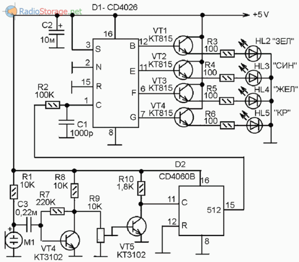 Автомат световых эффектов на CD 4060