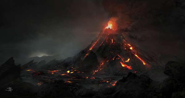 Извержение вулкана арт