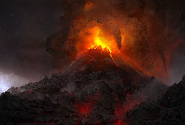 Извержение вулкана арт
