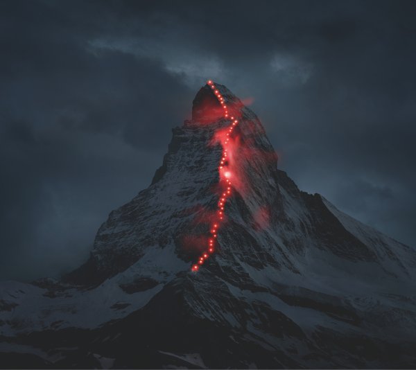 Швейцария гора Маттерхорн и звезды