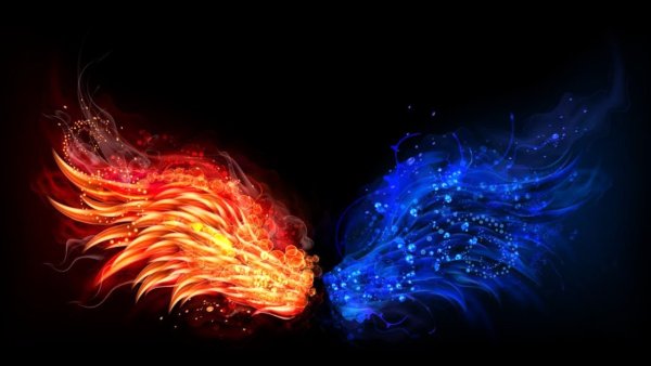 Огонь синий и красный