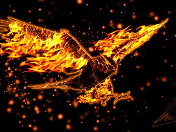 Орел с огненными крыльями