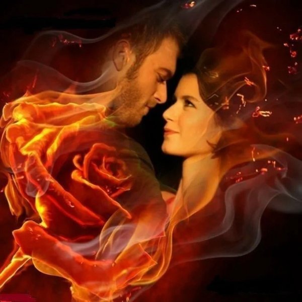 Мужчина и женщина в огне