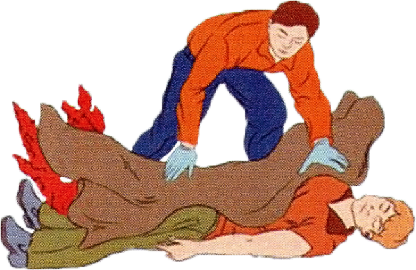 Укрыть пострадавшего одеялом