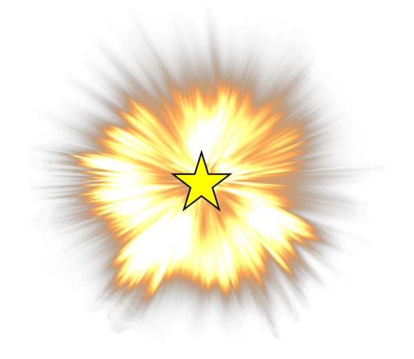 Эффект взрыва на прозрачном фоне