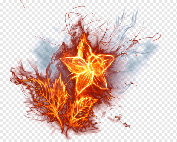 Огненные узоры на прозрачном фоне