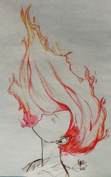 Рисунок огня для срисовки