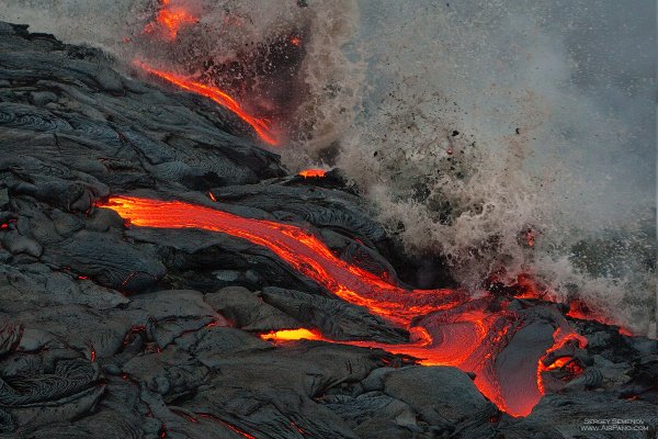 Базальтовая магма извержение