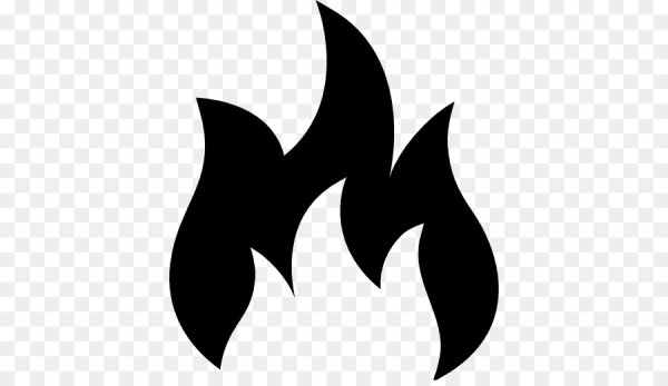 Огонь вектор чб