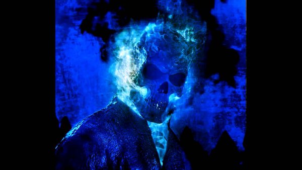 Призрачный гонщик голубое пламя