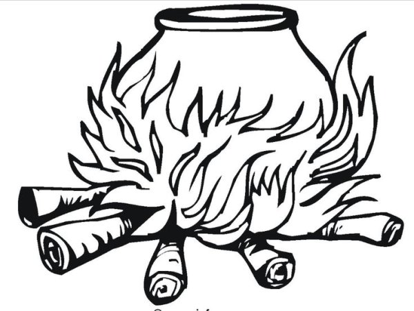 Котел раскраска для детей