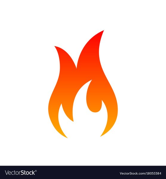 Знак огня на белом фоне
