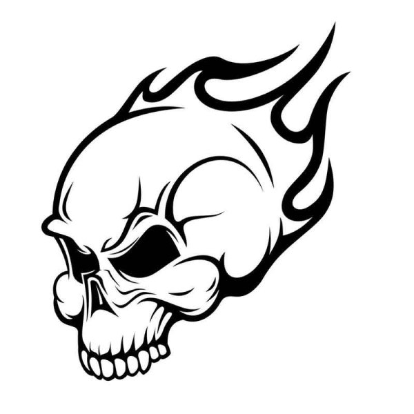 Раскраска тату череп