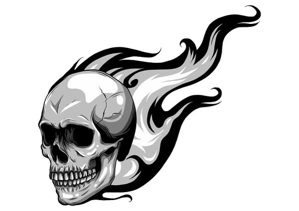 Тату эскизы-Огненный череп