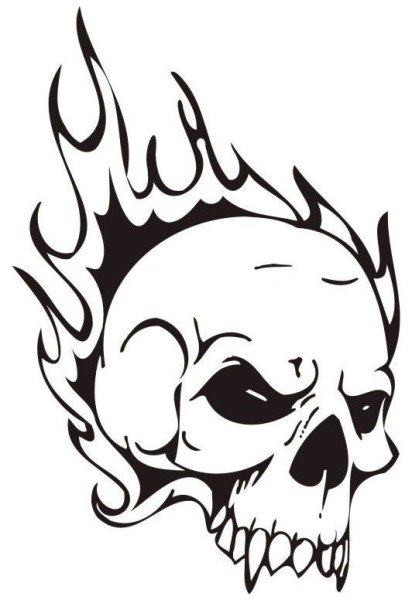 Огненный череп карандашом