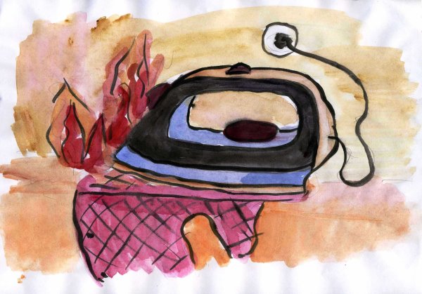 Включенный утюг