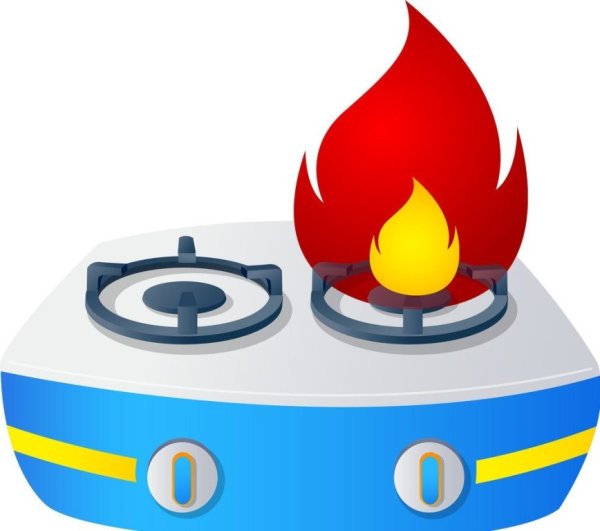 Газовая конфорка на белом фоне